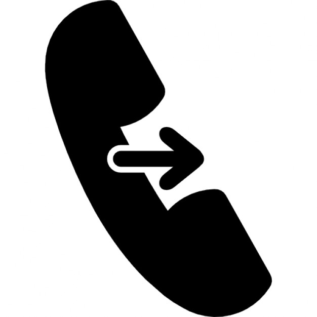 Call answer symbol of an auricular with right arrow Icons | Free ...