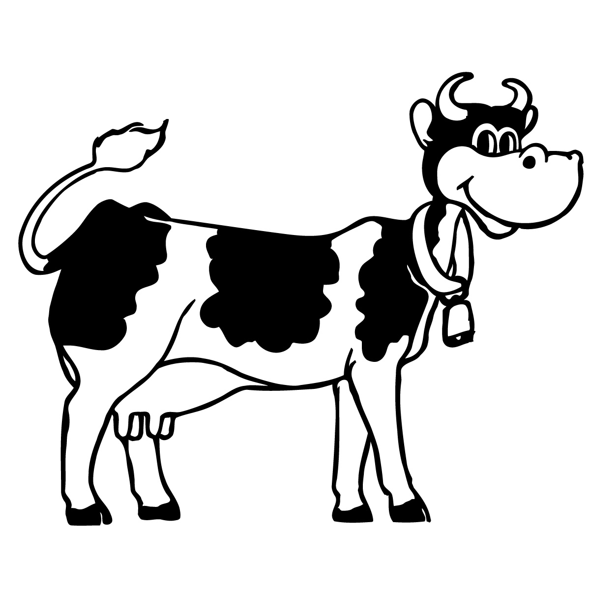 Cow Face Outline Clipart