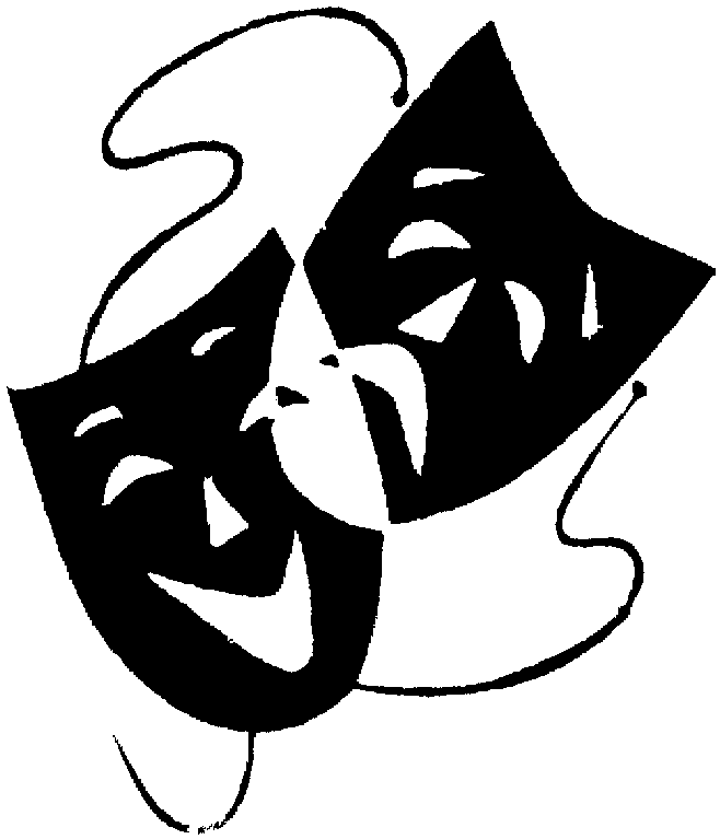 Black And White Drama Masks - ClipArt Best