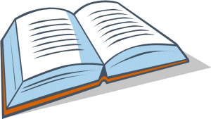 Book clipart image illustration of an open book on top of other ...