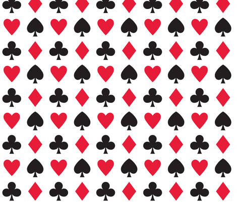 In Wonderland: Hearts, clubs, diamonds, & spades fabric ...