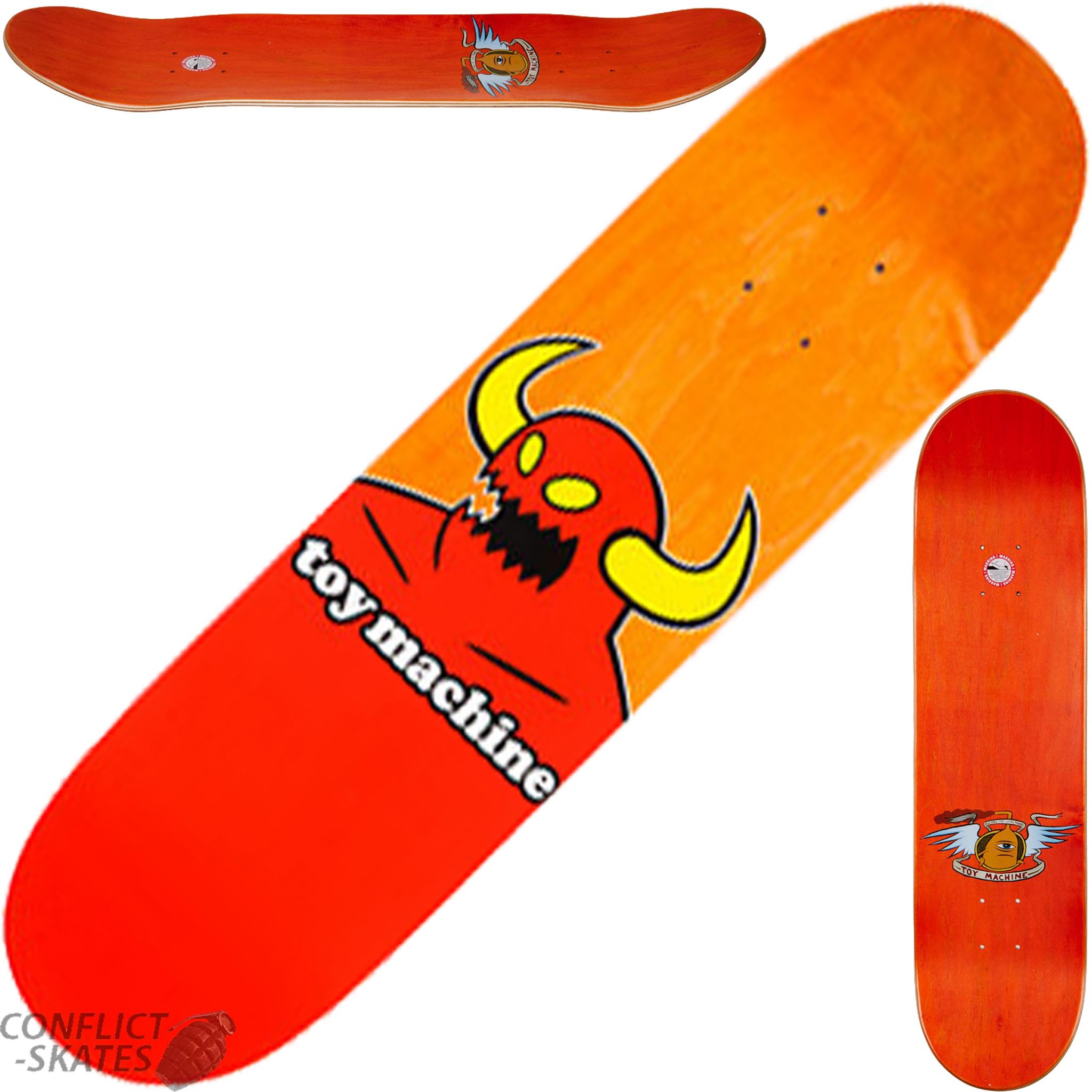 TOY MACHINE Monster Large Skateboard Deck 8.125 inc. FREE Griptape ...