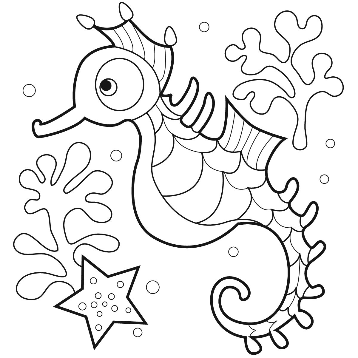 Kids Seahorse Coloring Pages | Animal Coloring pages of ...