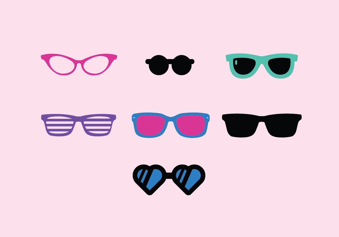 Фиолетовые очки в одежде