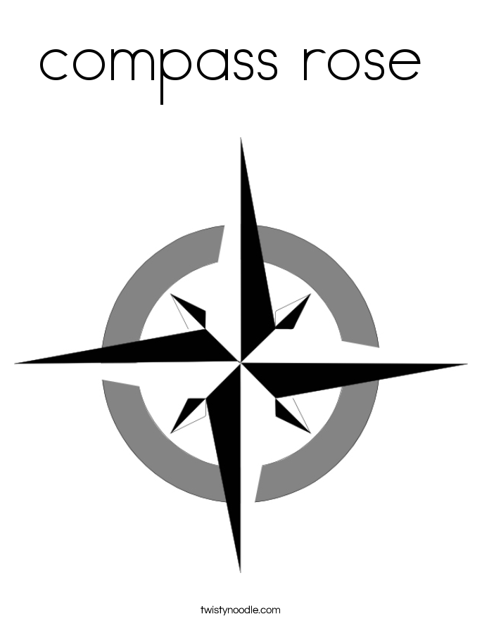compass rose Coloring Page - Twisty Noodle