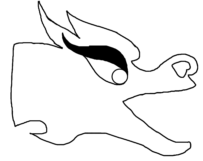 template for chinese dragon head and tail