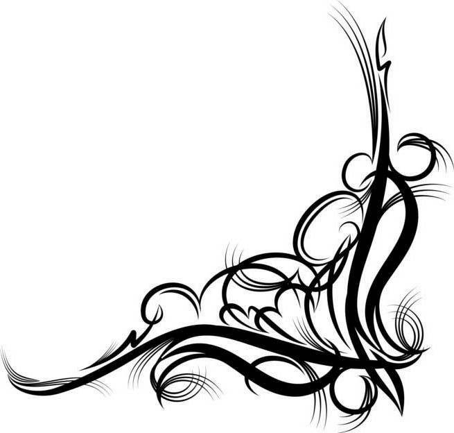 Scroll Fancy Black Background Clipart