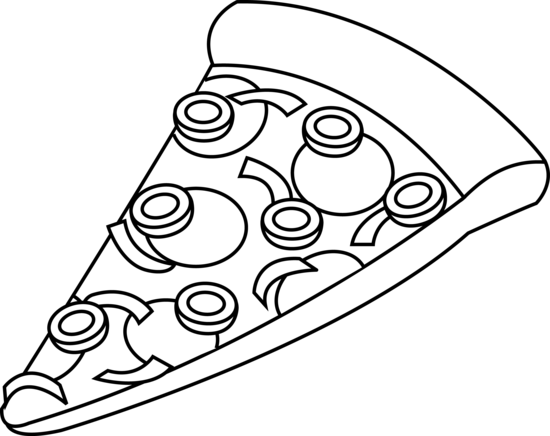 Pepperoni pizza clipart black and white