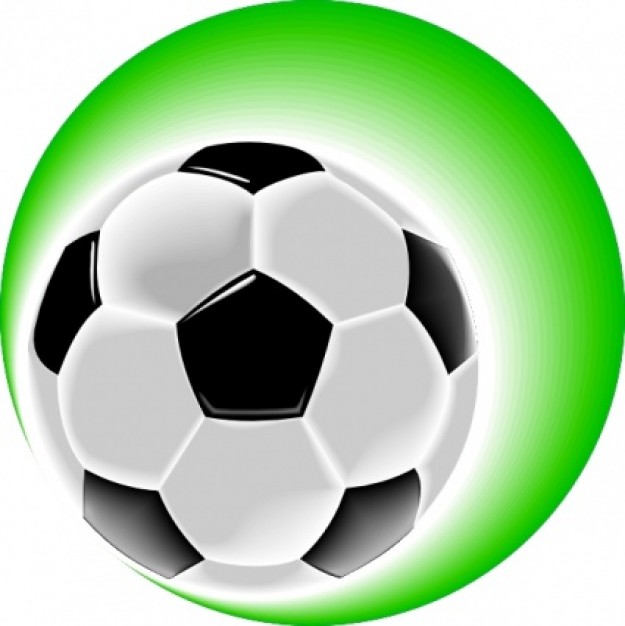 glowing soccer ball inside of a green circle | Download free Vector