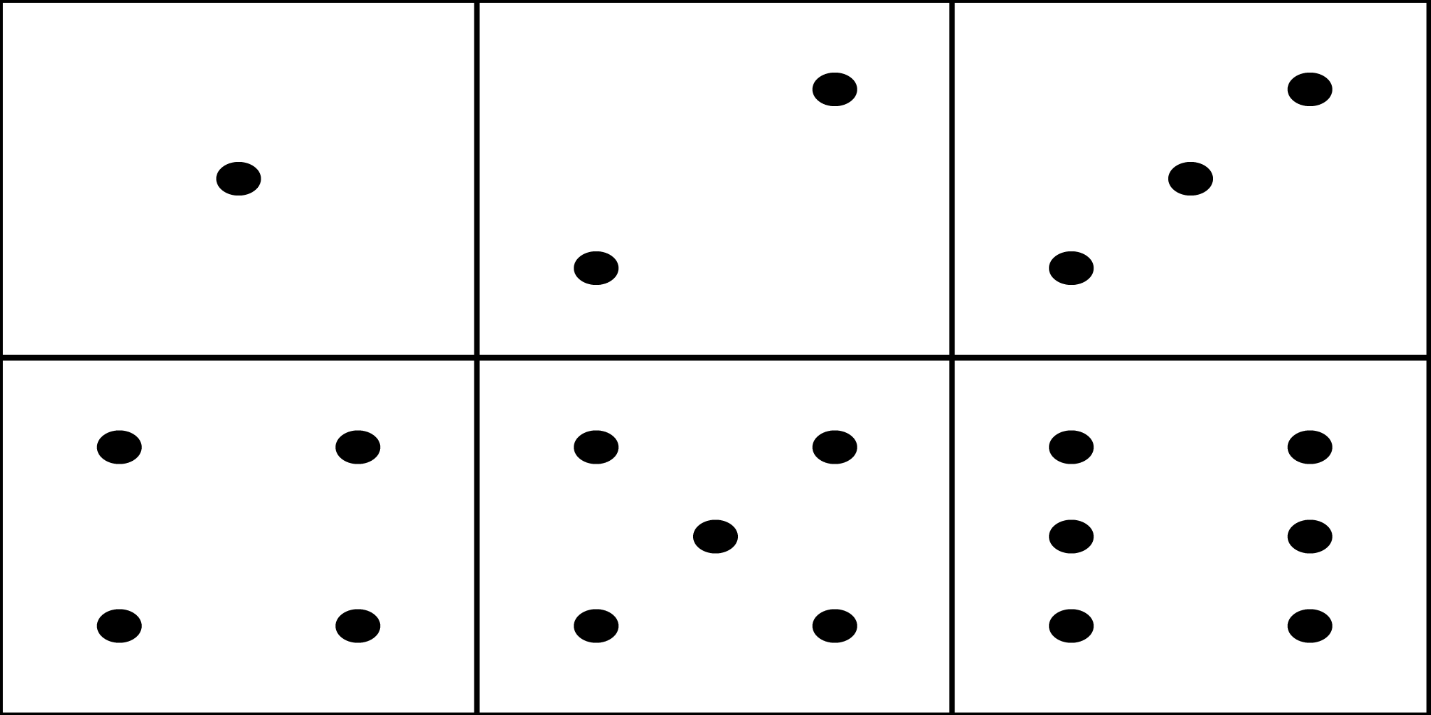 Развертка игрального кубика с точками