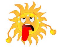 Sad sun is exhausted from a - Free Clipart Images