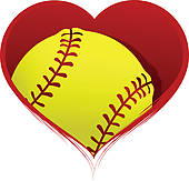 Heart with Softball Inside - Free Clipart Images