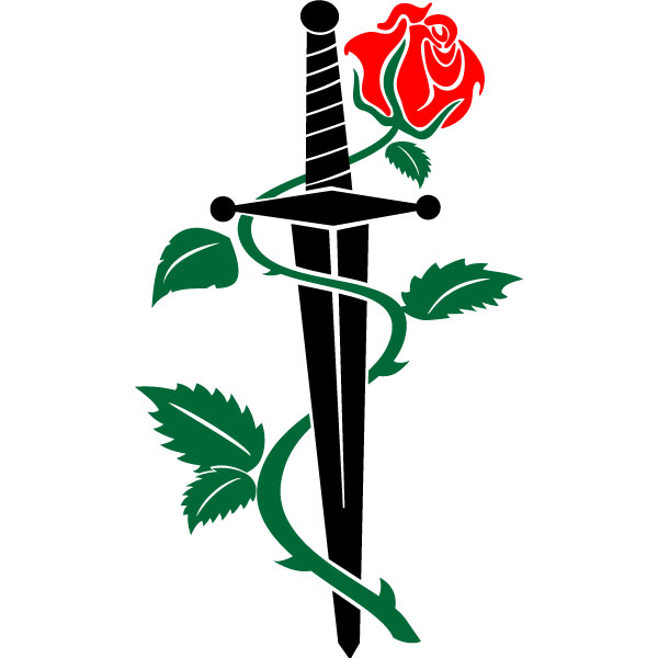 Knife And Rose Vector | Download Free vectors | Free Vector Graphics