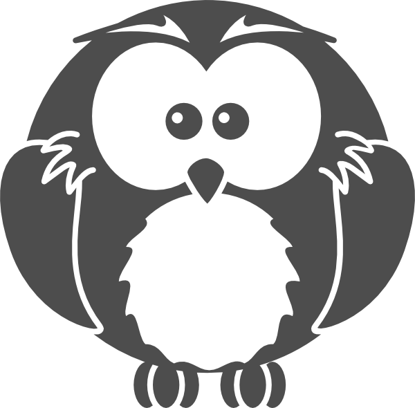 Black And White Owl Clip Art - vector clip art online ...