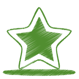 Green star Icon | Origami Colored Pencil Iconset | Double-J Design
