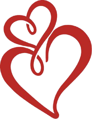 Two hearts outline free clipart