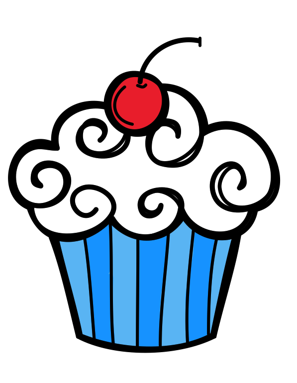 Cherry Birthday Cupcake Clipart - The Cliparts