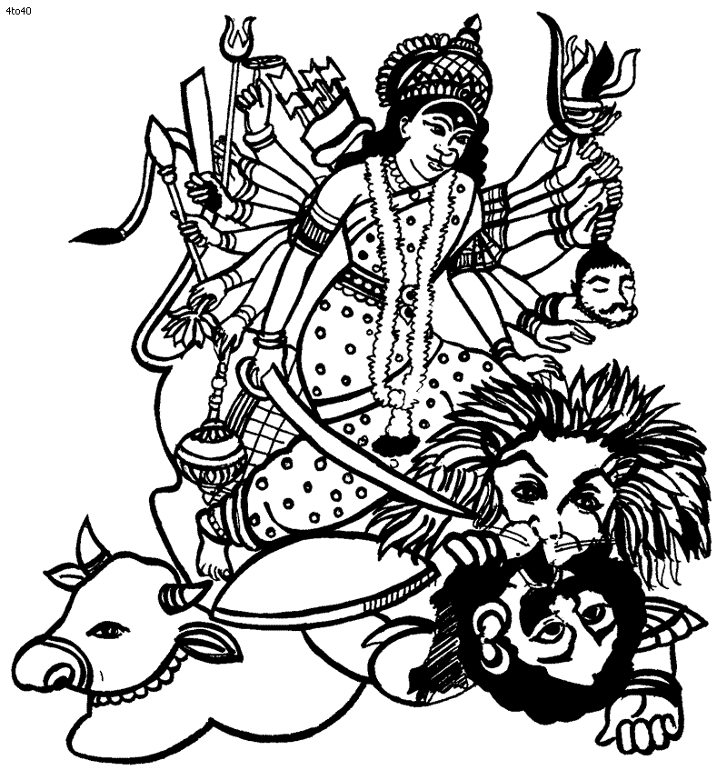 Maa Durga Coloring Pages 9772