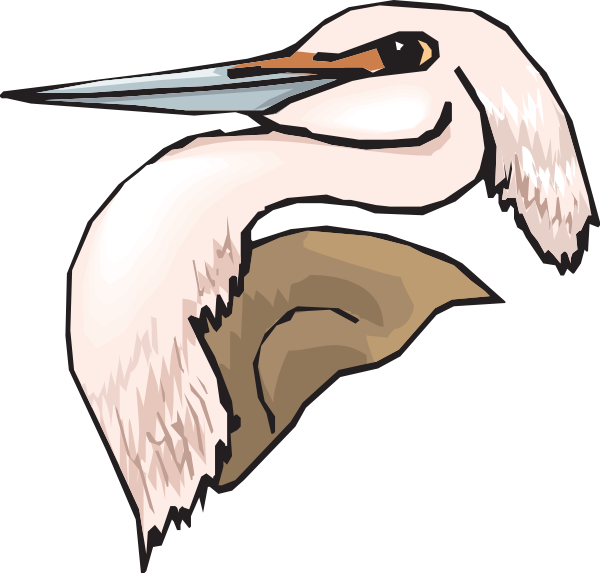 Pink Heron Head Clip Art - vector clip art online ...