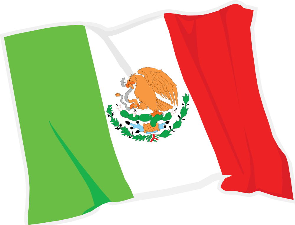Mexican Flag Waving Clipart