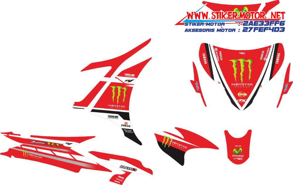 striping motor new mx monster energy merah | stikermotor.net ...