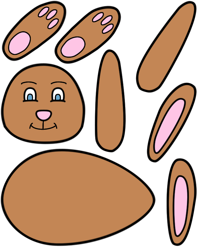 Easter Bunny - Paper craft (Color Template)