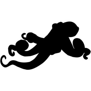 Black Octopus Blackgound clip art - vector clip art online ...