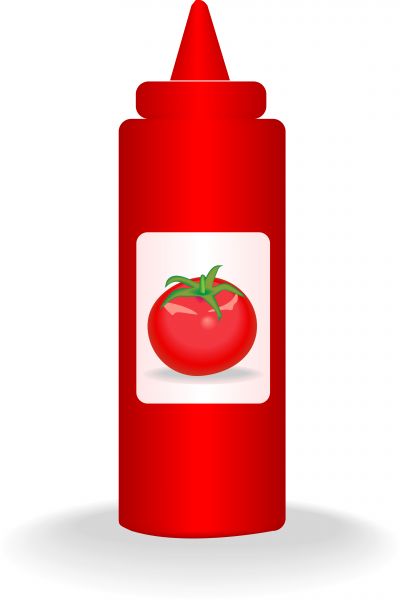 Ketchup Bottle Black And White Clipart