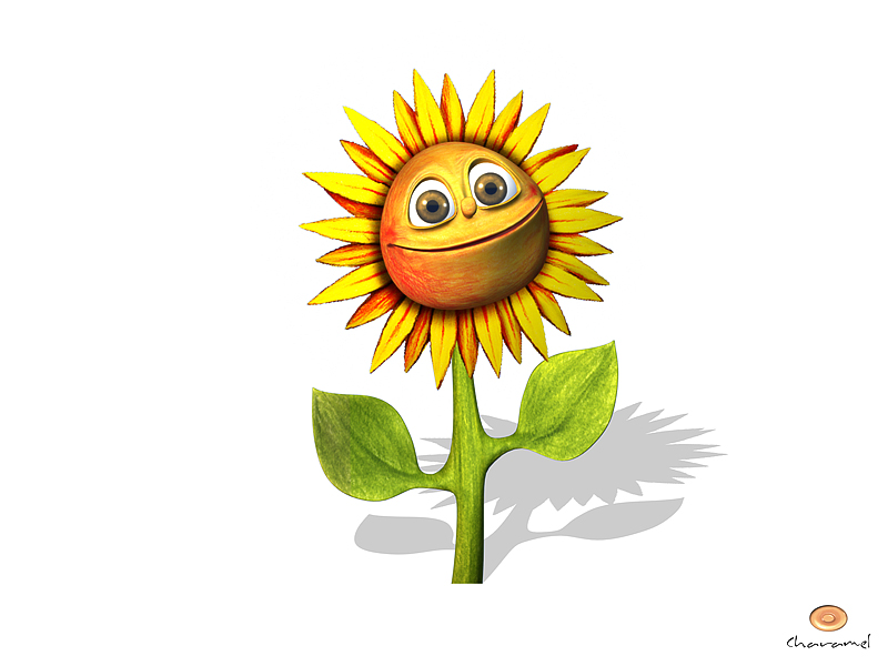 a cartoon sunflower