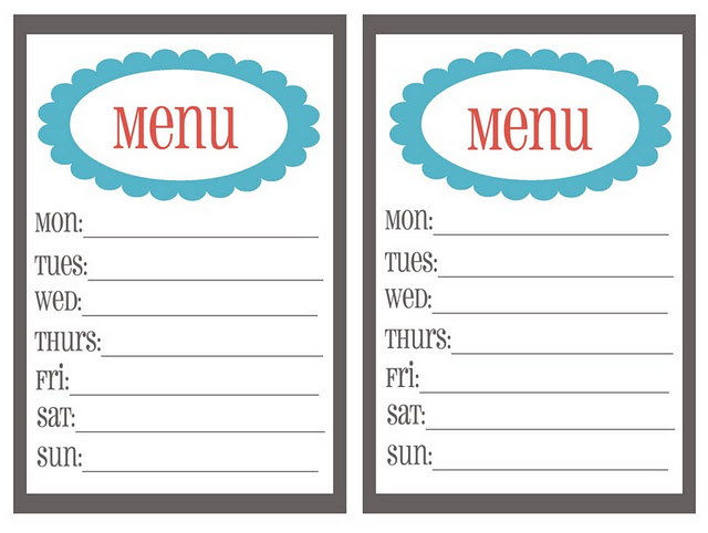 Free Menu Planner Template - ClipArt Best