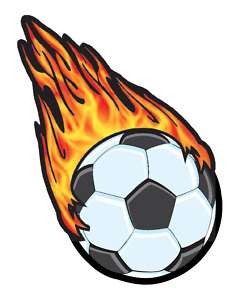 Flaming soccer ball clipart