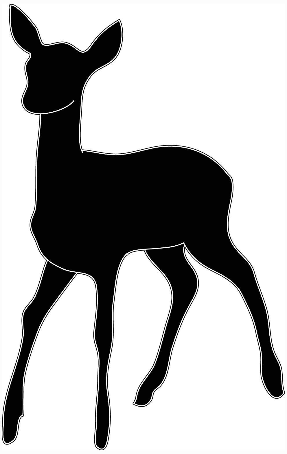 Female deer silhouette clipart