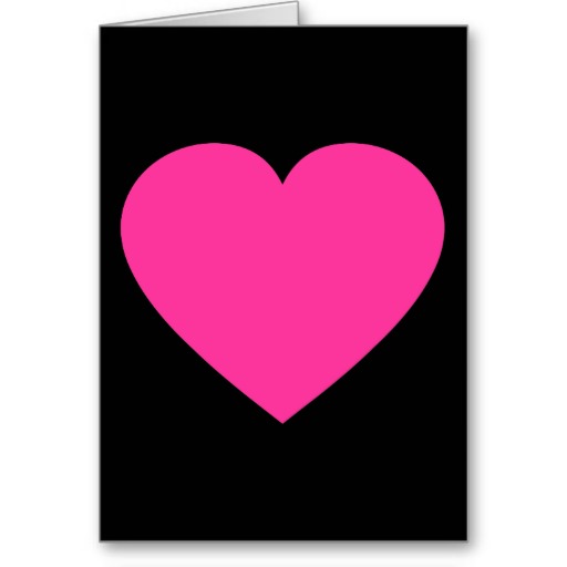 Plain Pink Heart Greeting Card | Zazzle.