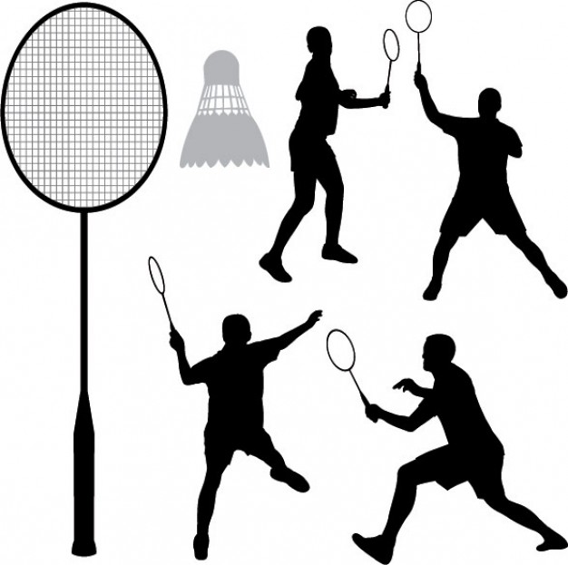 Badminton silhouettes vector material | Download free Vector