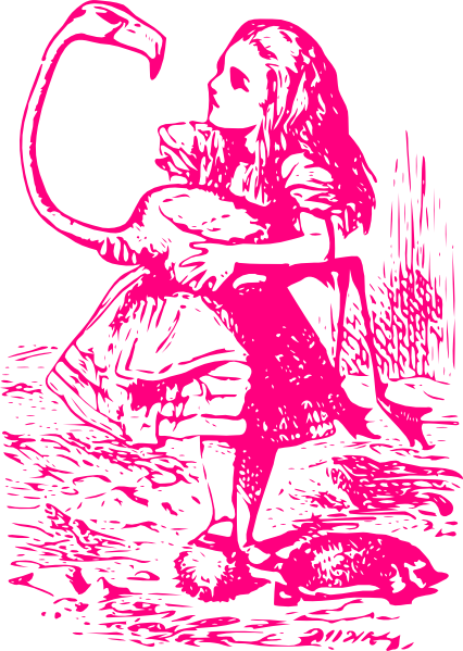 Pink Flamingo Croquet clip art - vector clip art online, royalty ...
