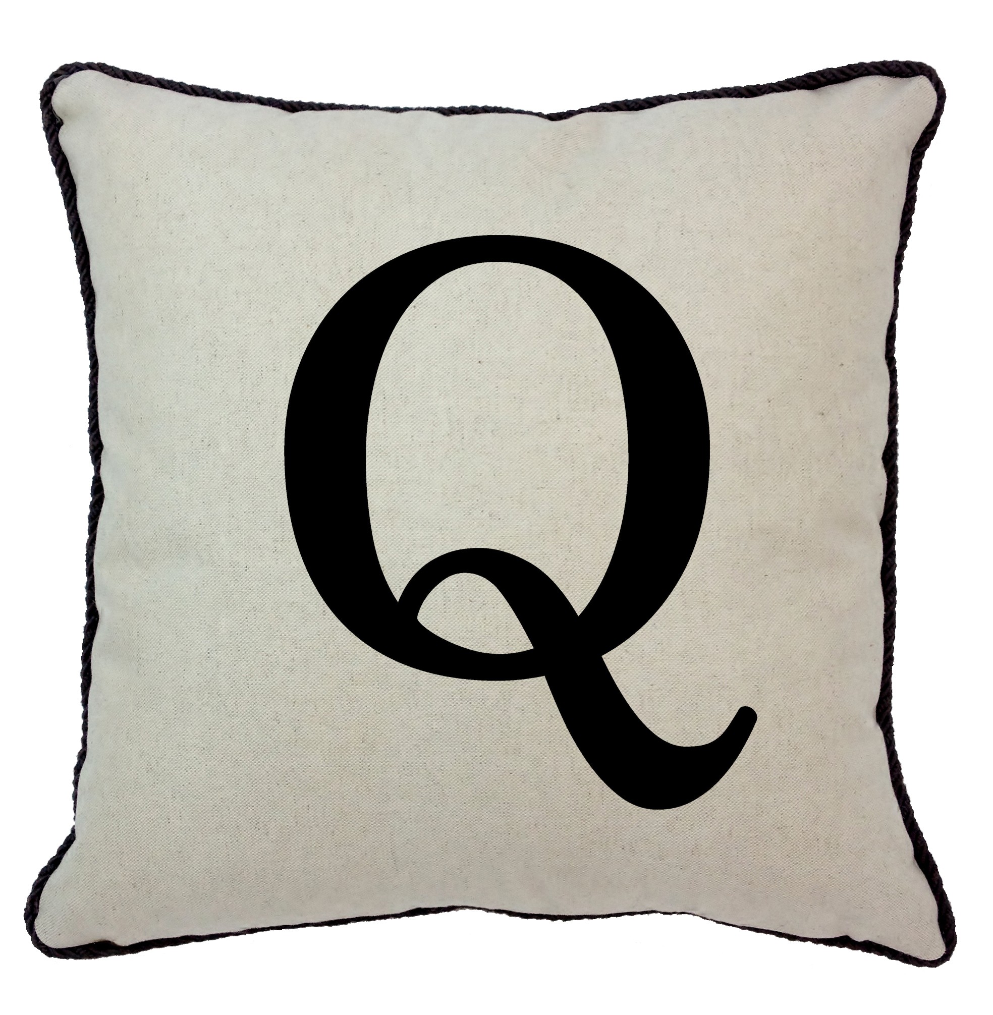 The Alphabet Graphics Pillow - Letter Q by Spice Home Decor