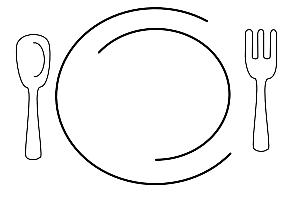 Dinner Plate Black And White Clipart