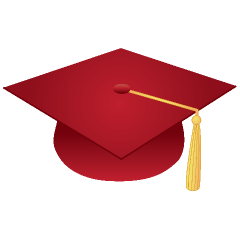 Maroon graduation cap clipart