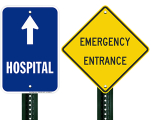 Hospital and Ambulance Entrance Signs