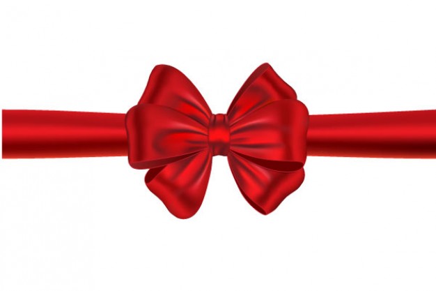 Big red ribbon with bow vector material - Ornament | Pixempire