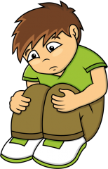 Clipart of sad boy