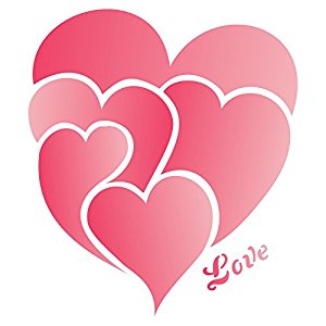 Amazon.com: Valentines Day Love Heart Stencil (size 3.25"w x 4"h ...