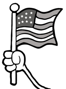 Clipart black and white flag