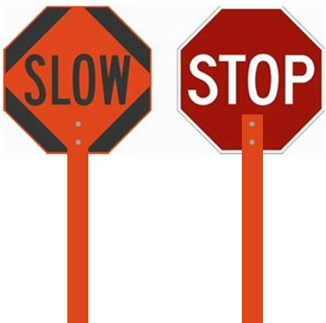 Non-Reflective STOP / SLOW Road Sign | TMT Safety Store