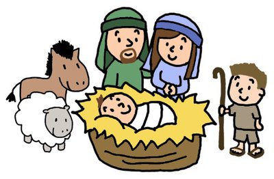 Cartoon nativity scene clipart