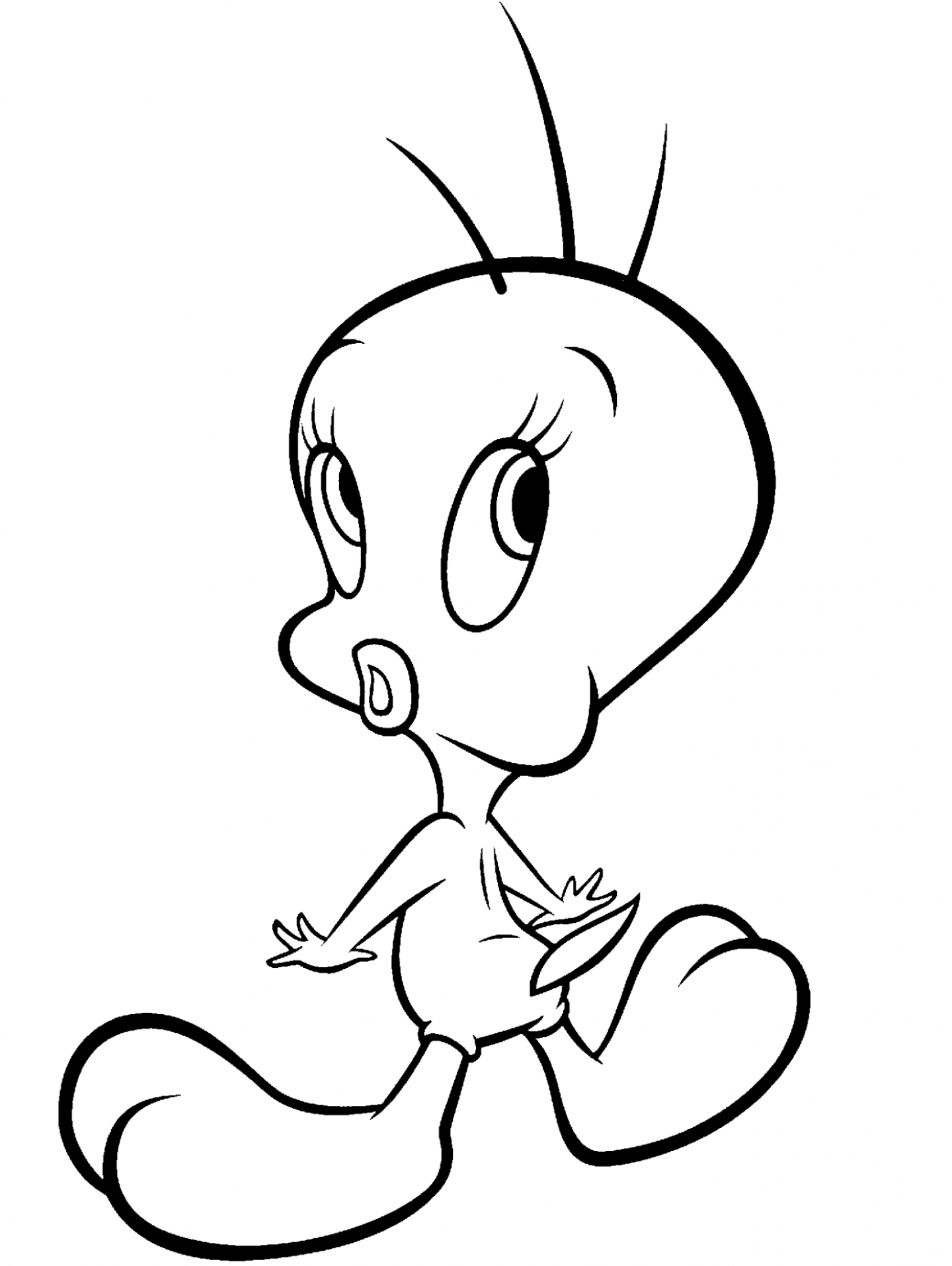 Tweety bird vector black and white clipart 2 image #18305