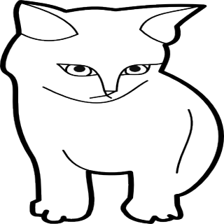 Sitting Cat Outline Clip Art - Litle Pups