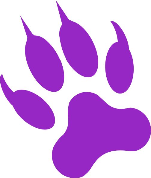 Purple paw print clipart