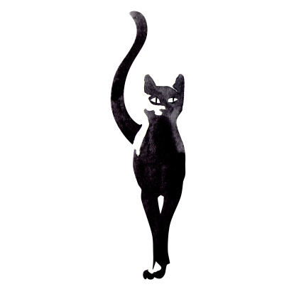 Cartoon Of The Cute Cat Tattoo Clip Art, Vector Images ...