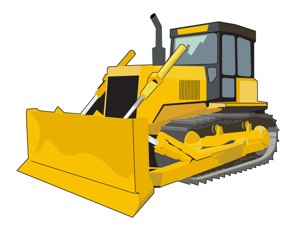 Cartoon bulldozer clipart